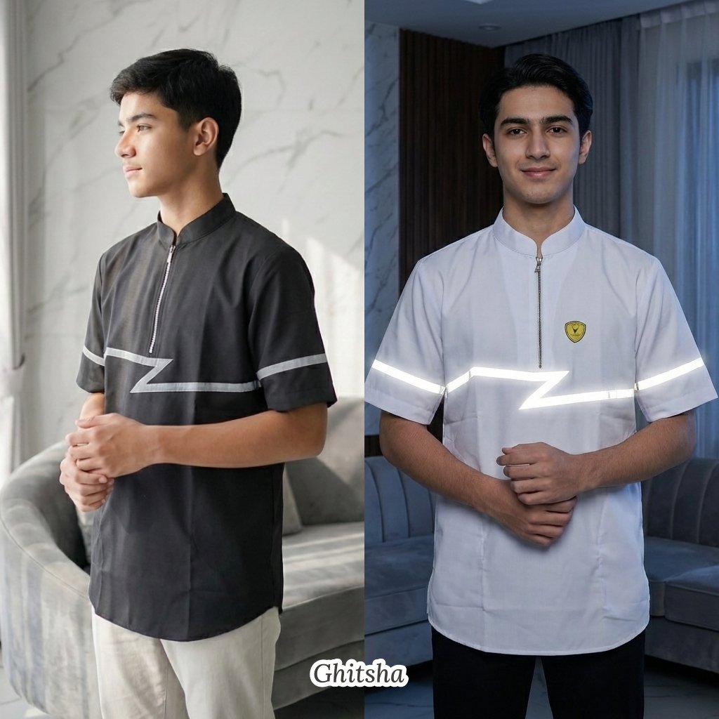 Yusroq | Koko Atasan Pria by VICKZTHA | Koko Premium Menyala dan Bercahaya - Anak dan Remaja